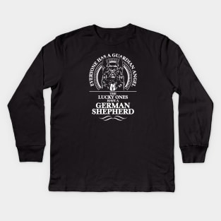 Proud K9 German Shepherd dog Guardian Angel Kids Long Sleeve T-Shirt